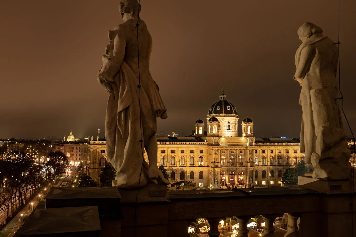 Blick vom Naturhistorischen Museum auf das Kunsthistorische Museum Wien